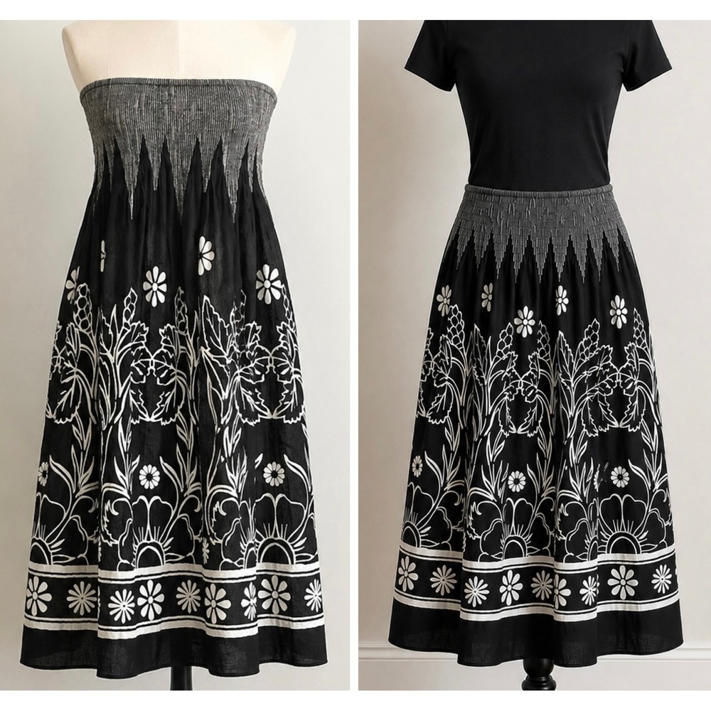 Lapis Anthropologie Convertible Sleeveless Dress Maxi Skirt Womens One Size Boho